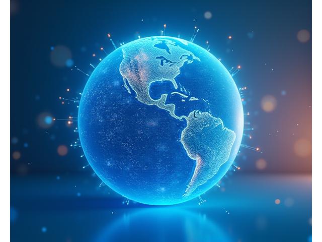 A globe with interconnected lines, representing global travel and sustainable networks