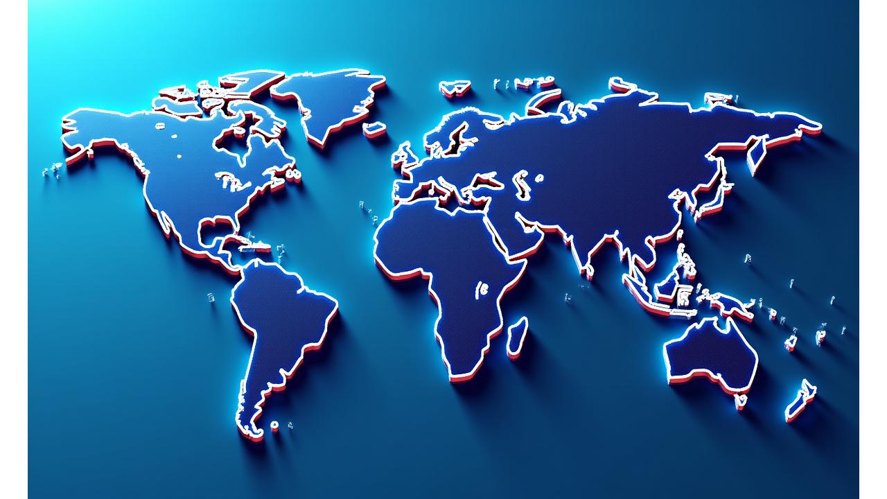 Interactive world map highlighting key emerging adventure destinations with data overlays and filtering options, showcasing growth patterns in various regions.