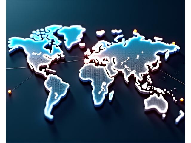Stylized world map with interconnected glowing nodes and lines, indicating global offices and seamless connectivity for a consulting firm.